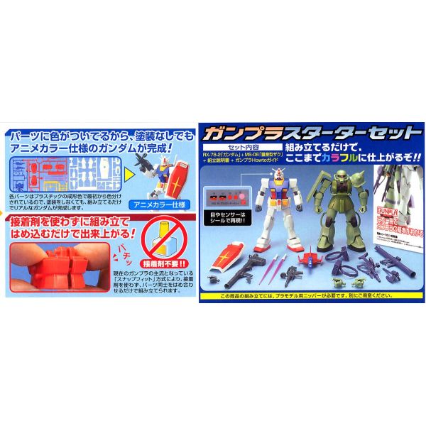 [Missing Sticker Sheet] HG Gunpla Starter Set: RX-78-2 Gundam Vs. Zaku II (Mobile Suit Gundam) Image