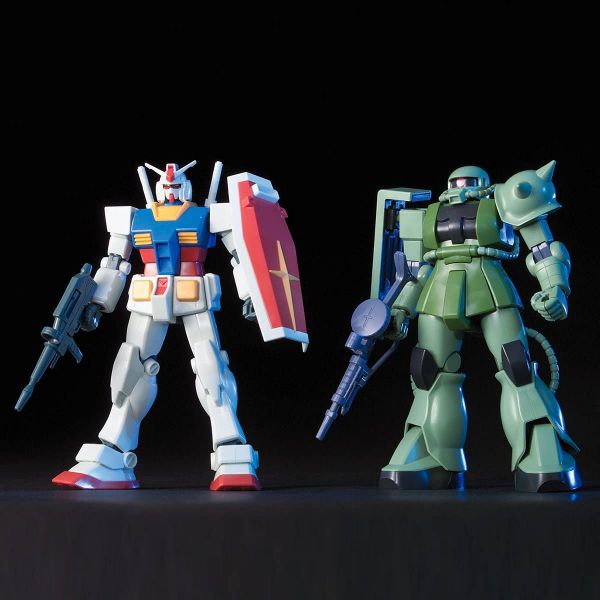 [Missing Sticker Sheet] HG Gunpla Starter Set: RX-78-2 Gundam Vs. Zaku II (Mobile Suit Gundam) Image