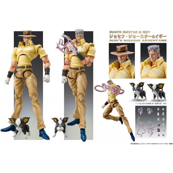 Joseph Joestar & Iggy - Super Action Statue Reissue (JoJo's Bizarre Adventure Part 3) Image